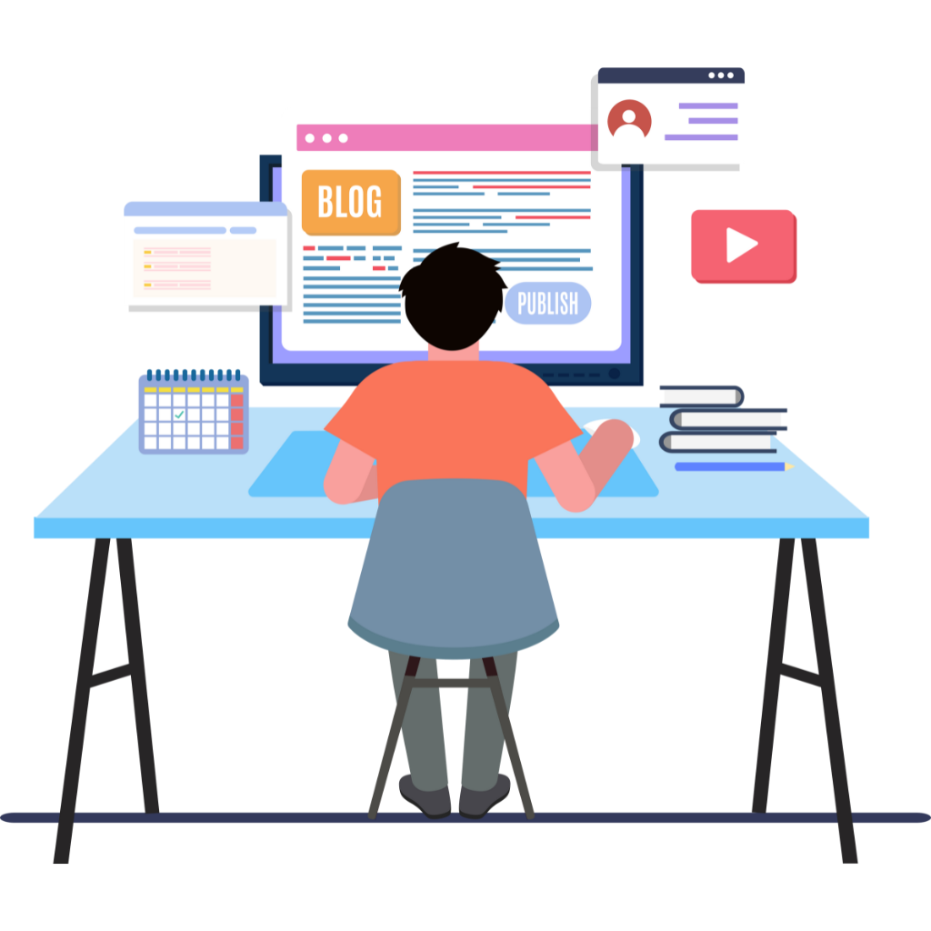 Person is busy in time-wasting content marketing practices.